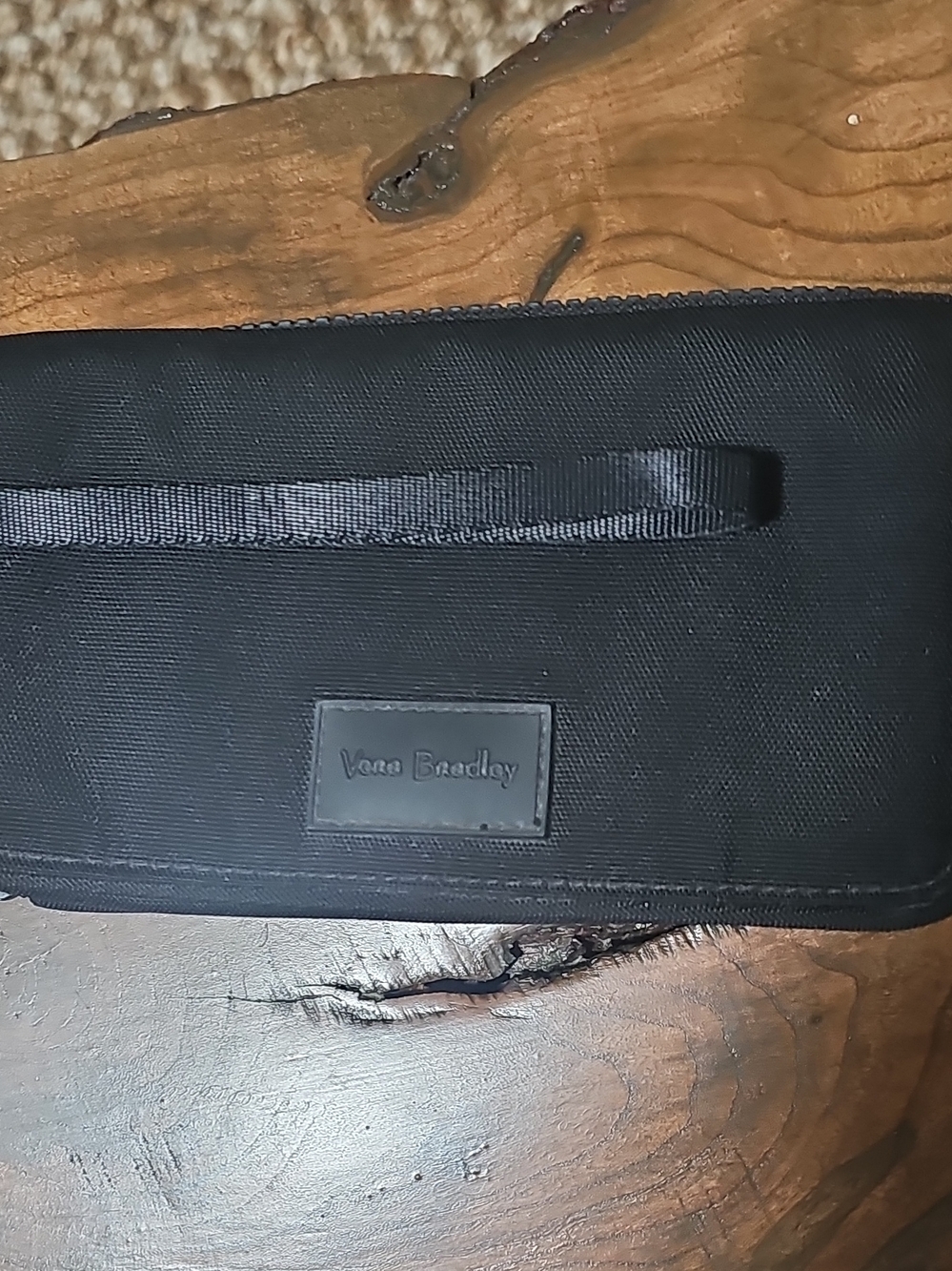 Vera Bradley Black Wristlet Wallet with Strap RFID Protection